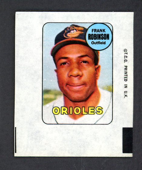 1969 Topps Baseball Decals Frank Robinson Orioles EX 498224