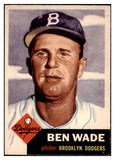 1953 Topps Baseball #004 Ben Wade Dodgers EX-MT 498252