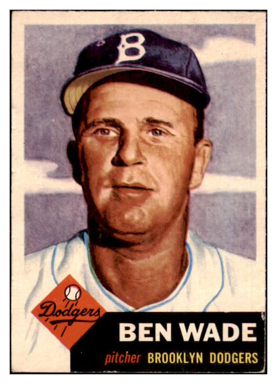 1953 Topps Baseball #004 Ben Wade Dodgers EX 498254