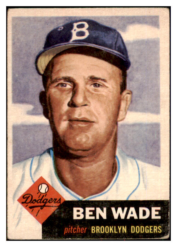 1953 Topps Baseball #004 Ben Wade Dodgers VG-EX 498255