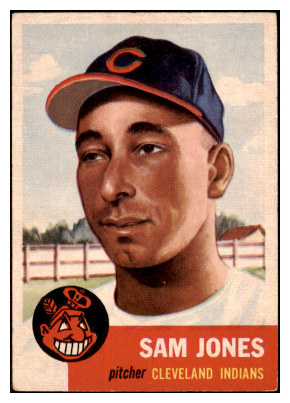 1953 Topps Baseball #006 Sam Jones Indians EX 498260