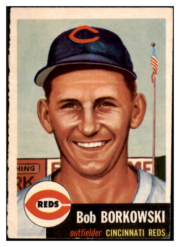 1953 Topps Baseball #007 Bob Borkowski Reds EX 498263
