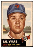 1953 Topps Baseball #011 Sal Yvars Giants EX 498278