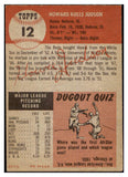 1953 Topps Baseball #012 Howie Judson Reds EX-MT 498283