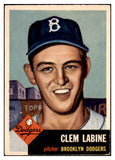 1953 Topps Baseball #014 Clem Labine Dodgers EX 498287