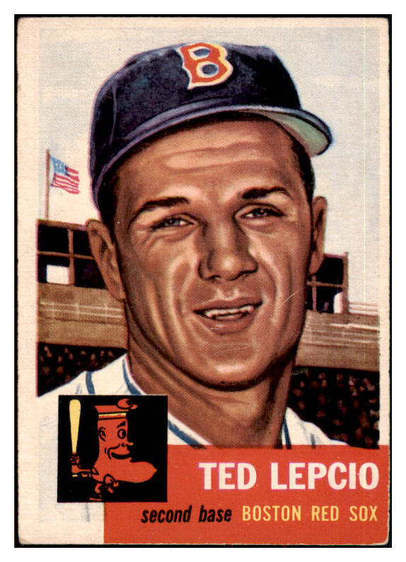 1953 Topps Baseball #018 Ted Lepcio Red Sox VG-EX 498303