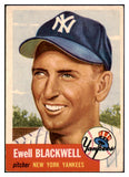 1953 Topps Baseball #031 Ewell Blackwell Yankees EX 498348