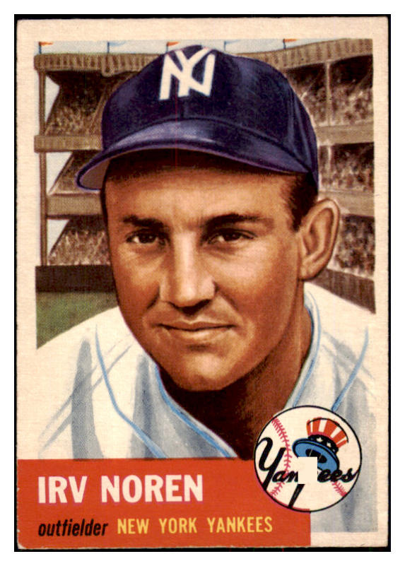 1953 Topps Baseball #035 Irv Noren Yankees EX 498361