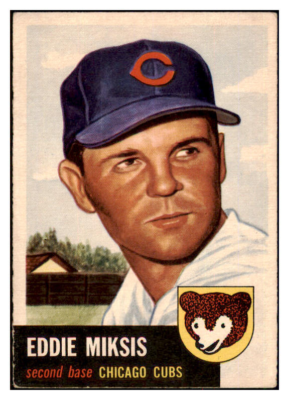 1953 Topps Baseball #039 Eddie Miksis Cubs VG-EX 498370