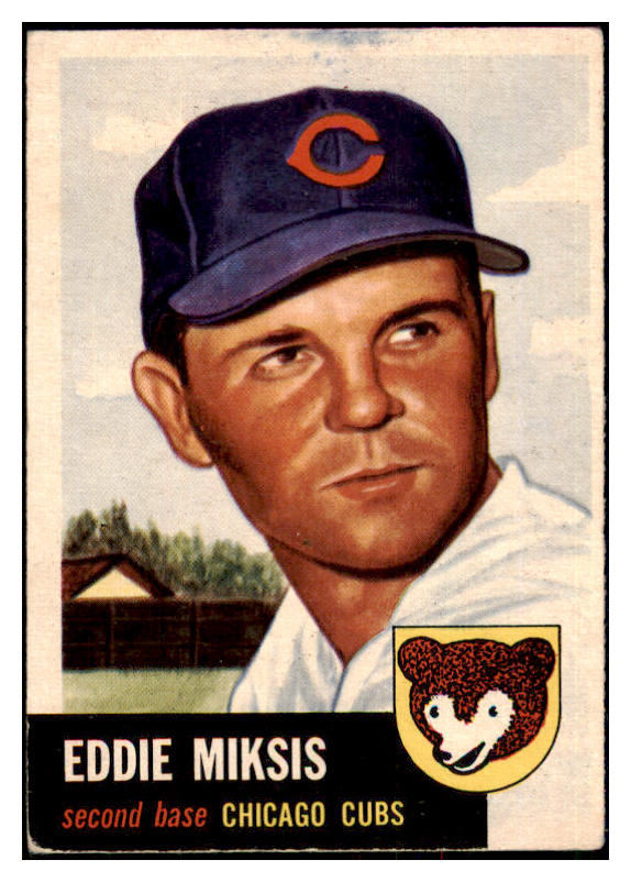 1953 Topps Baseball #039 Eddie Miksis Cubs GD-VG 498372