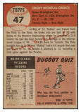 1953 Topps Baseball #047 Bubba Church Reds EX 498399