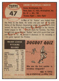 1953 Topps Baseball #047 Bubba Church Reds EX 498400