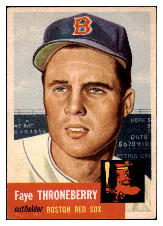 1953 Topps Baseball #049 Faye Throneberry Red Sox EX-MT 498406