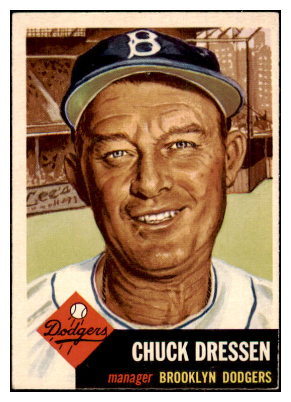 1953 Topps Baseball #050 Chuck Dressen Dodgers EX-MT 498409