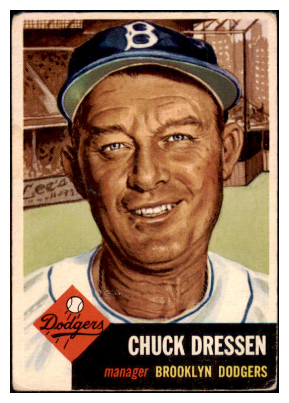 1953 Topps Baseball #050 Chuck Dressen Dodgers GD-VG 498413