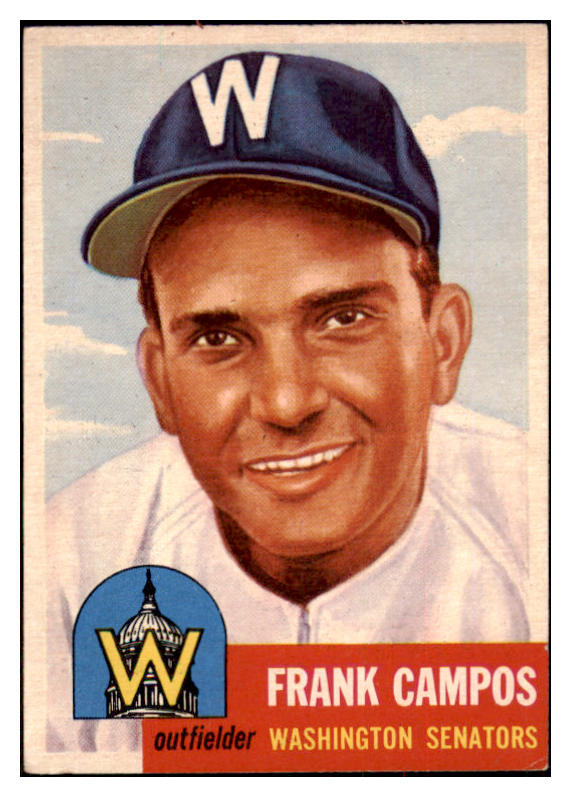 1953 Topps Baseball #051 Frank Campos Senators EX 498415