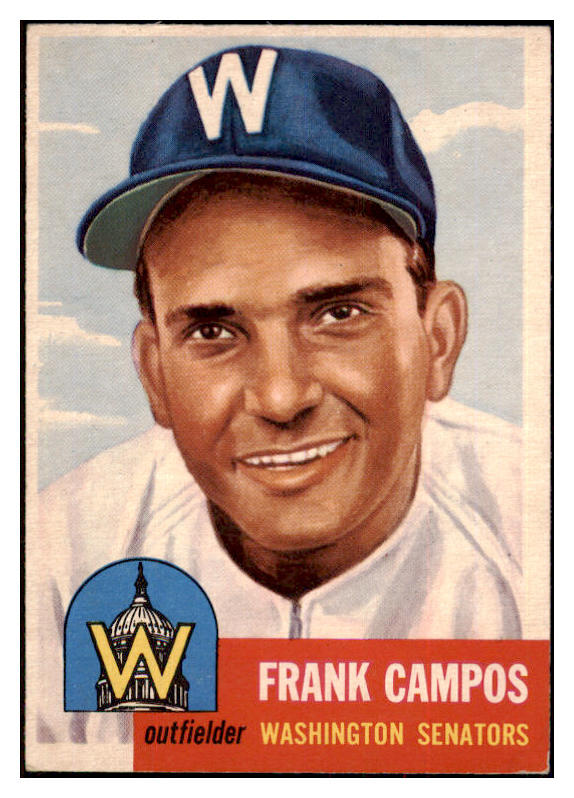 1953 Topps Baseball #051 Frank Campos Senators EX 498416
