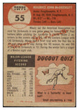 1953 Topps Baseball #055 Maurice McDermott Red Sox VG-EX 498426