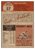 1953 Topps Baseball #057 Carl Scheib A's EX 498433