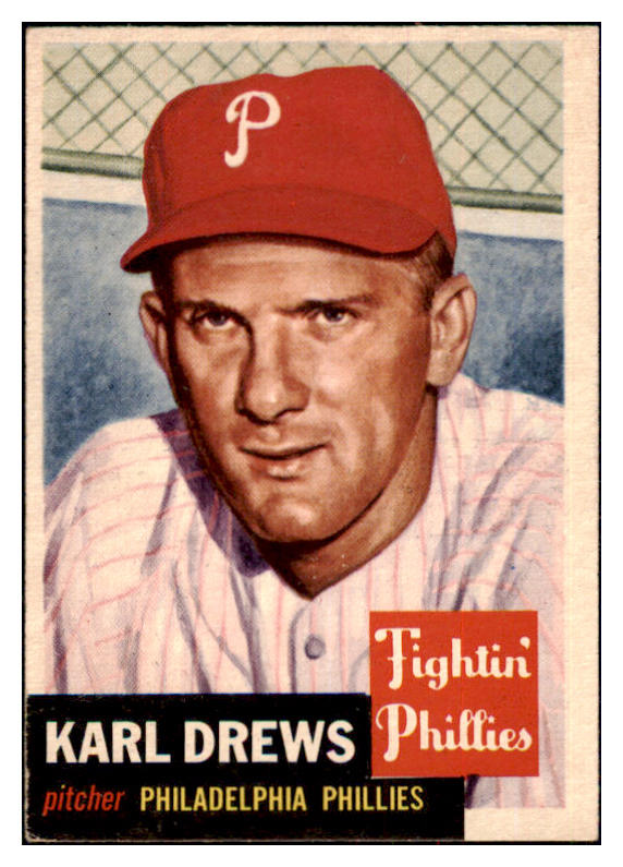 1953 Topps Baseball #059 Karl Drews Phillies EX-MT 498438