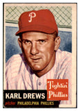1953 Topps Baseball #059 Karl Drews Phillies VG-EX 498440
