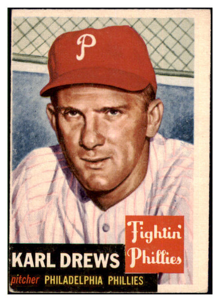1953 Topps Baseball #059 Karl Drews Phillies VG-EX 498441