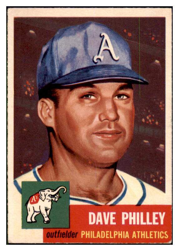 1953 Topps Baseball #064 Dave Philley A's EX 498453