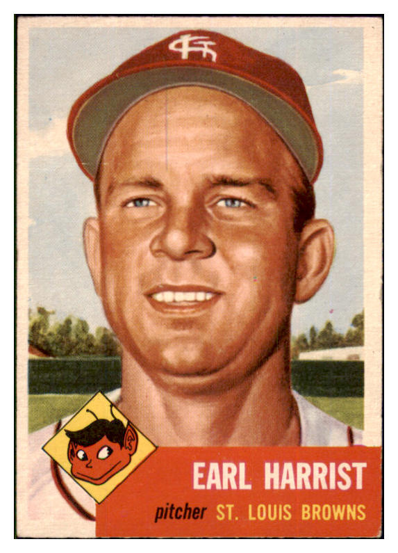 1953 Topps Baseball #065 Earl Harrist Browns EX-MT 498455