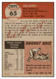 1953 Topps Baseball #065 Earl Harrist Browns EX-MT 498455