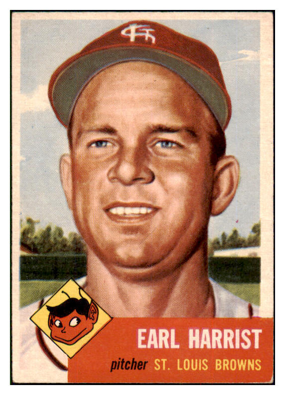 1953 Topps Baseball #065 Earl Harrist Browns EX-MT 498456