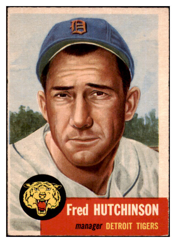 1953 Topps Baseball #072 Fred Hutchinson Tigers EX 498482