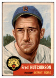 1953 Topps Baseball #072 Fred Hutchinson Tigers VG-EX 498483