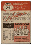 1953 Topps Baseball #072 Fred Hutchinson Tigers VG-EX 498483