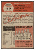 1953 Topps Baseball #072 Fred Hutchinson Tigers VG-EX 498484