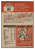 1953 Topps Baseball #081 Joe Black Dodgers EX 498505