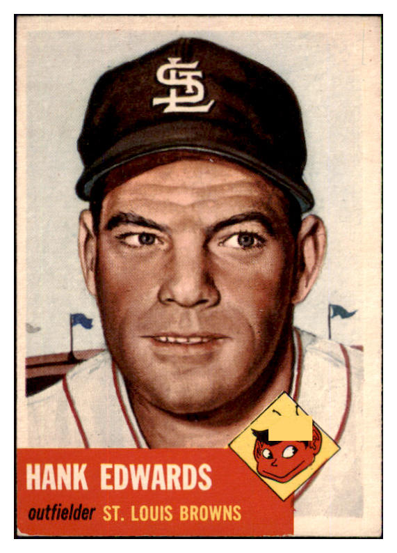 1953 Topps Baseball #090 Hank Edwards Browns EX 498525