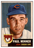 1953 Topps Baseball #092 Paul Minner Cubs EX-MT 498531