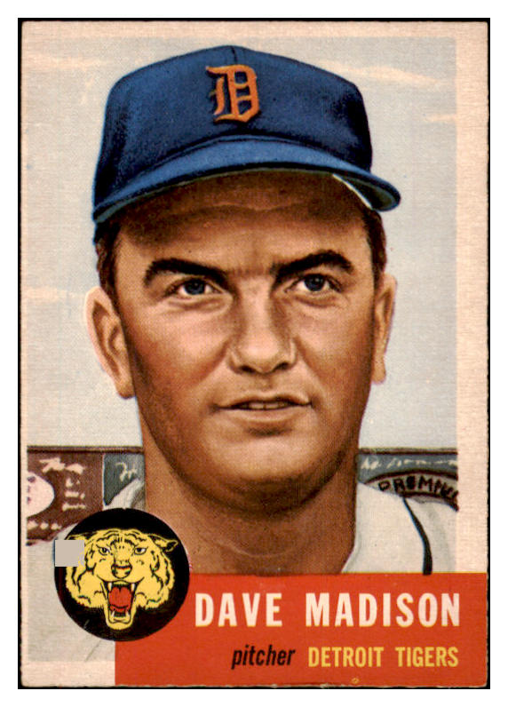 1953 Topps Baseball #099 Dave Madison Tigers EX 498558