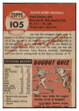 1953 Topps Baseball #105 Joe Nuxhall Reds EX 498578