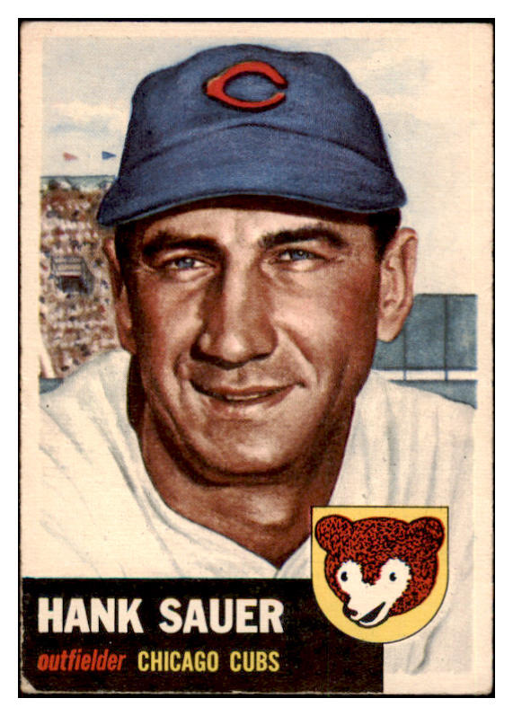 1953 Topps Baseball #111 Hank Sauer Cubs VG-EX 498594