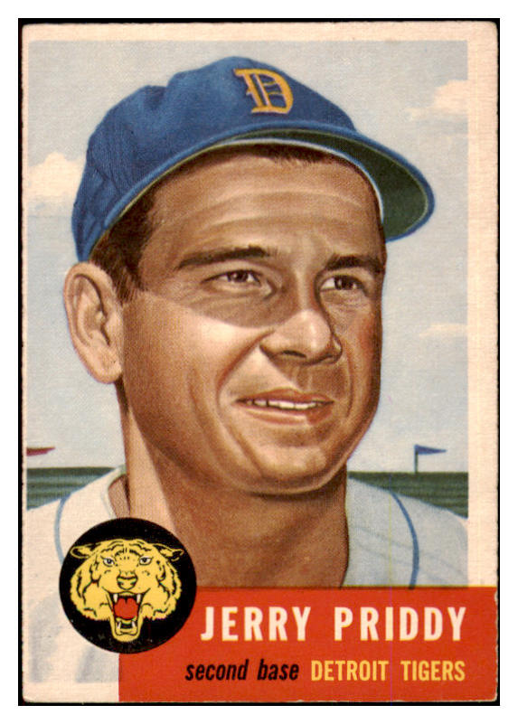1953 Topps Baseball #113 Jerry Priddy Tigers EX 498597