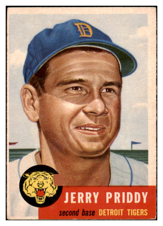 1953 Topps Baseball #113 Jerry Priddy Tigers VG-EX 498598