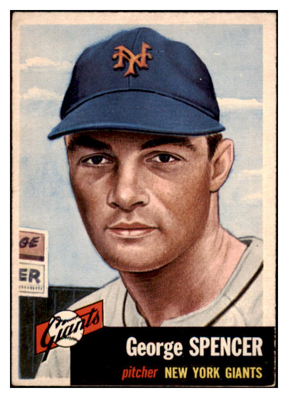 1953 Topps Baseball #115 George Spencer Giants EX 498600