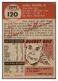 1953 Topps Baseball #120 Davey Williams Giants VG-EX 498616