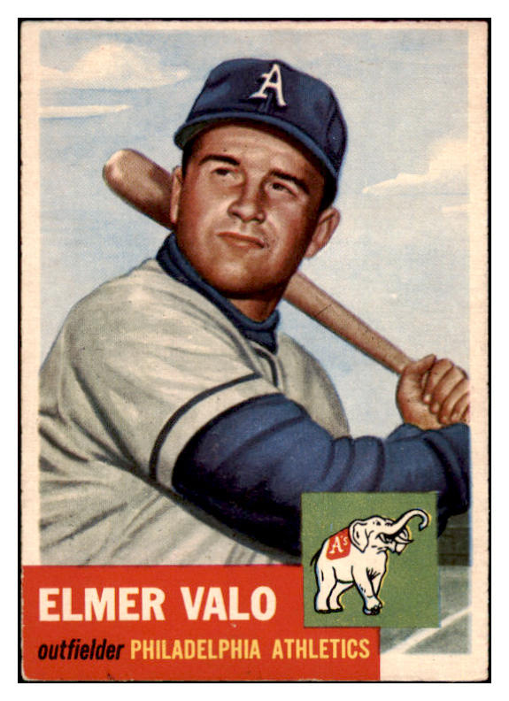 1953 Topps Baseball #122 Elmer Valo A's EX 498620