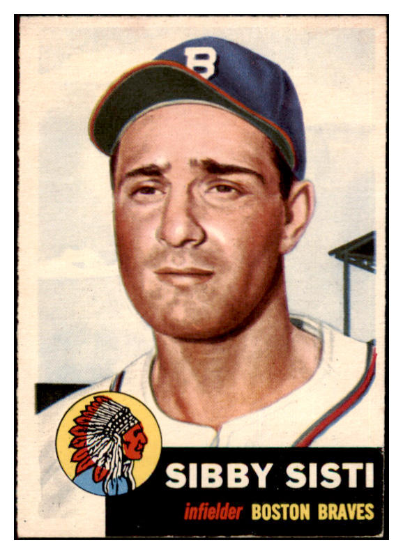 1953 Topps Baseball #124 Sibby Sisti Braves EX-MT 498627