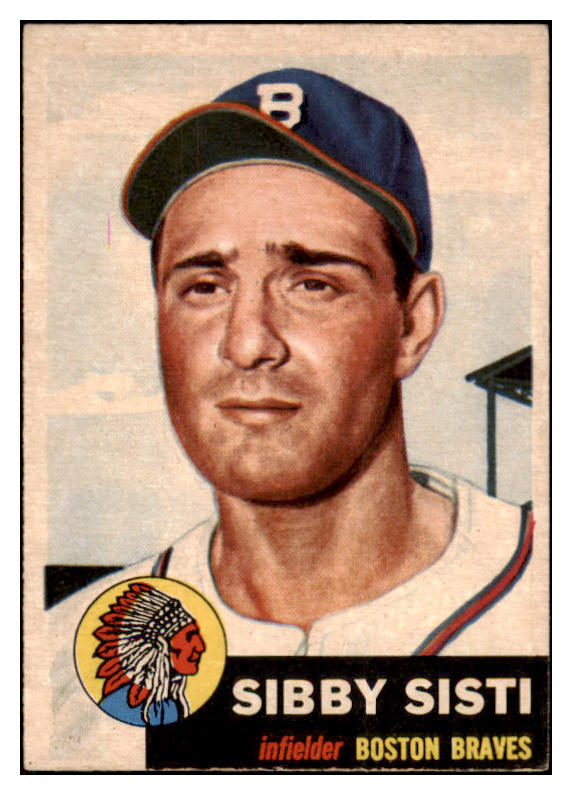 1953 Topps Baseball #124 Sibby Sisti Braves EX-MT 498628