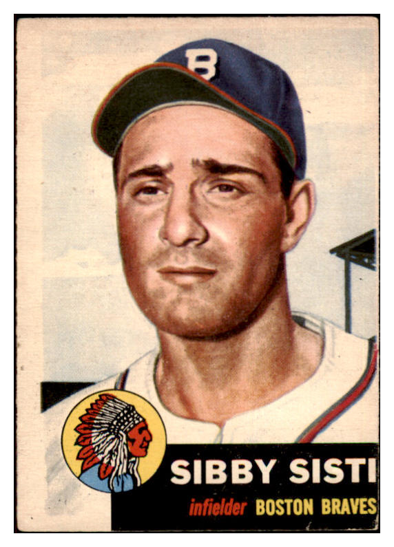 1953 Topps Baseball #124 Sibby Sisti Braves EX 498630