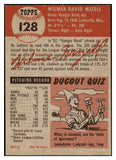 1953 Topps Baseball #128 Wilmer Mizell Cardinals EX-MT 498638