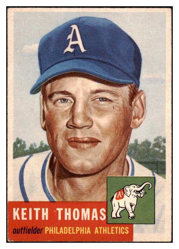 1953 Topps Baseball #129 Keith Thomas A's EX 498641